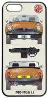 MGB Roadster LE (Rostyle wheels) 1980 Phone Cover Vertical